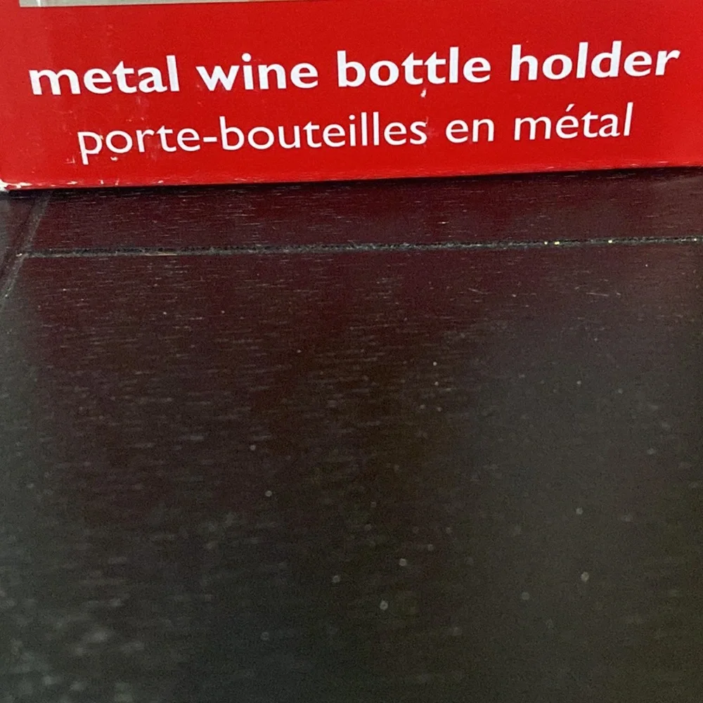 New Pier 1 Metal Santa Wine Bottle Holder Caddy Figurine Holding Tree